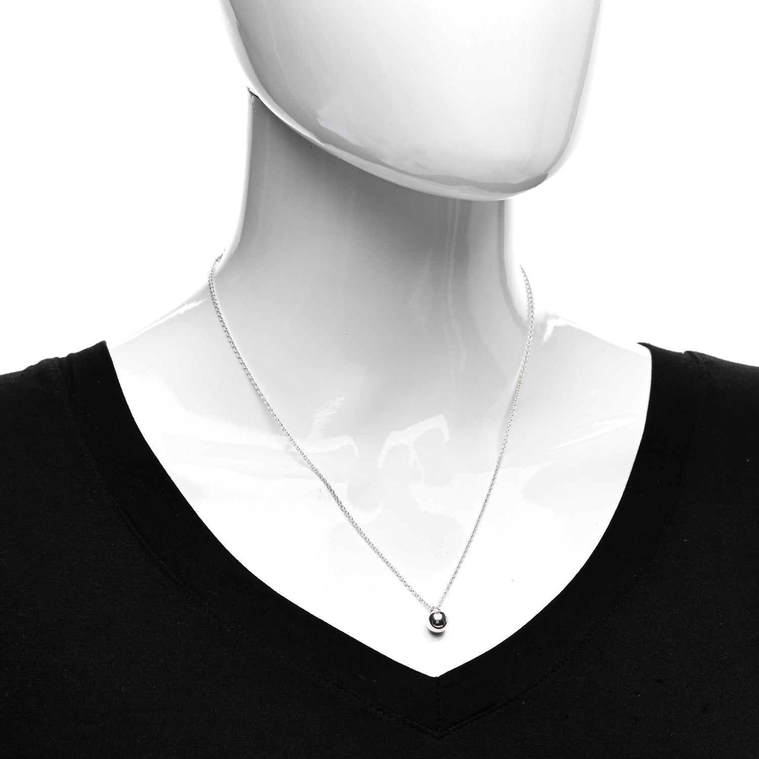 Tiffany Sterling Silver 8mm HardWear Ball Pendant Necklace 2 of 4