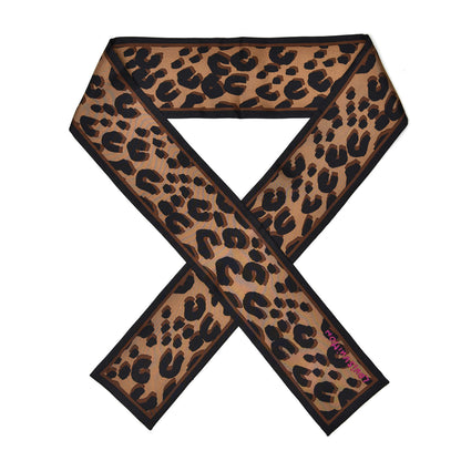 Louis Vuitton Silk Leopard Bandeau Scarf Marron 1 of 5
