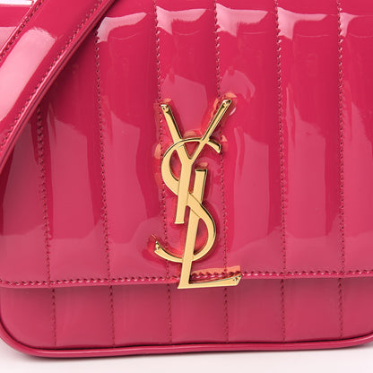 Saint Laurent Patent Matelasse Monogram Small Vicky Chain Bag Bubblegum 9 of 9