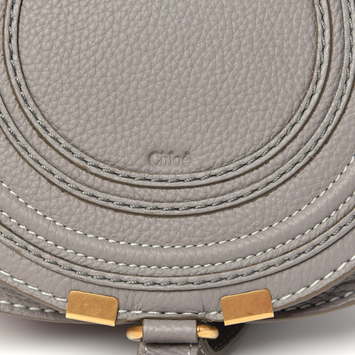Calfskin Mini Marcie Round Crossbody Bag Cashmere Grey