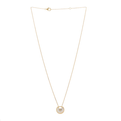 Cartier 18K Yellow Gold Diamond Mother of Pearl XS Amulette de Cartier Pendant Necklace 2 of 5