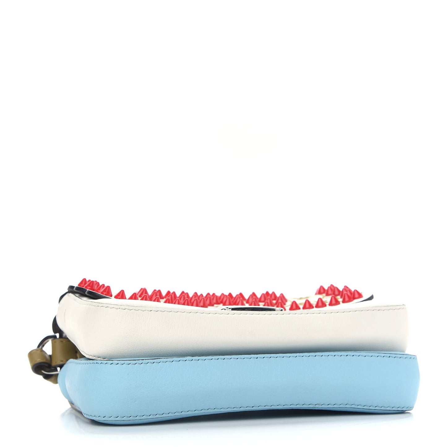 Vitello Dolce Flowers and Bows Bi-Color Scalloped Micro Double Baguette White Turchese Pallido Multicolor