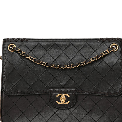 Chanel Calfskin Stitched Large Vintage Flap Dark Brown 8 of 13