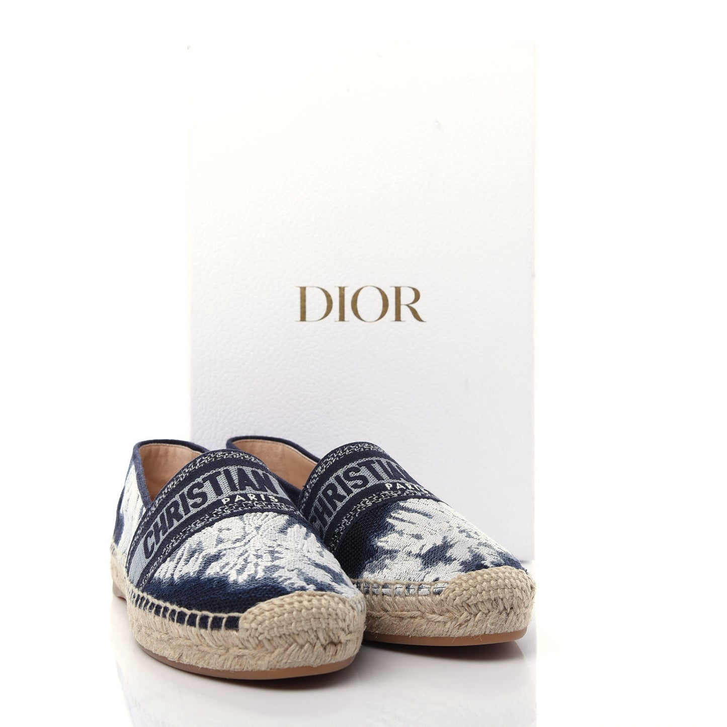 Canvas Tie and Dior Embroidered Granville 15mm Espadrilles 40 Denim