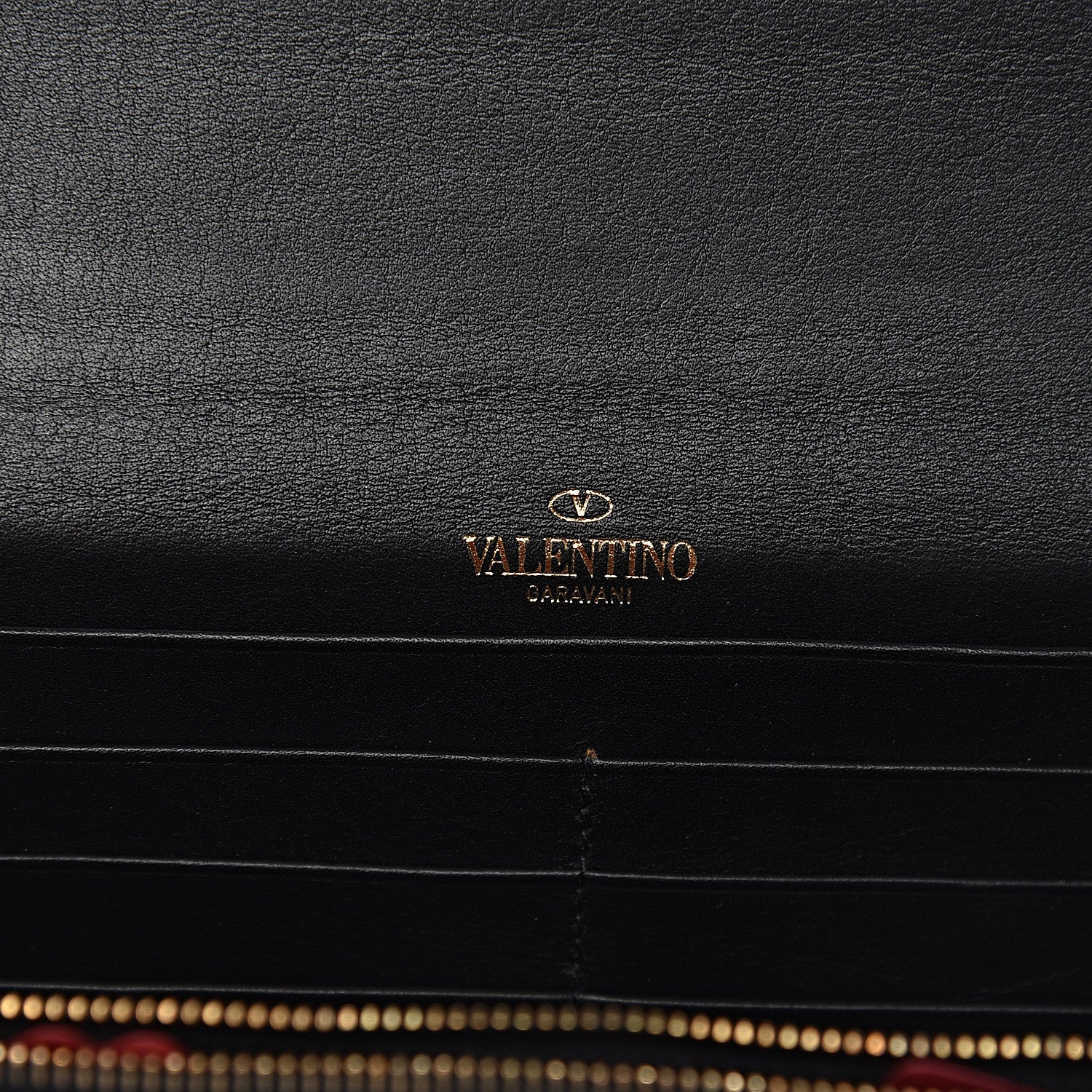Valentino Garavani Vitello Small Rockstud Flap Wallet on Chain Black 6 of 11