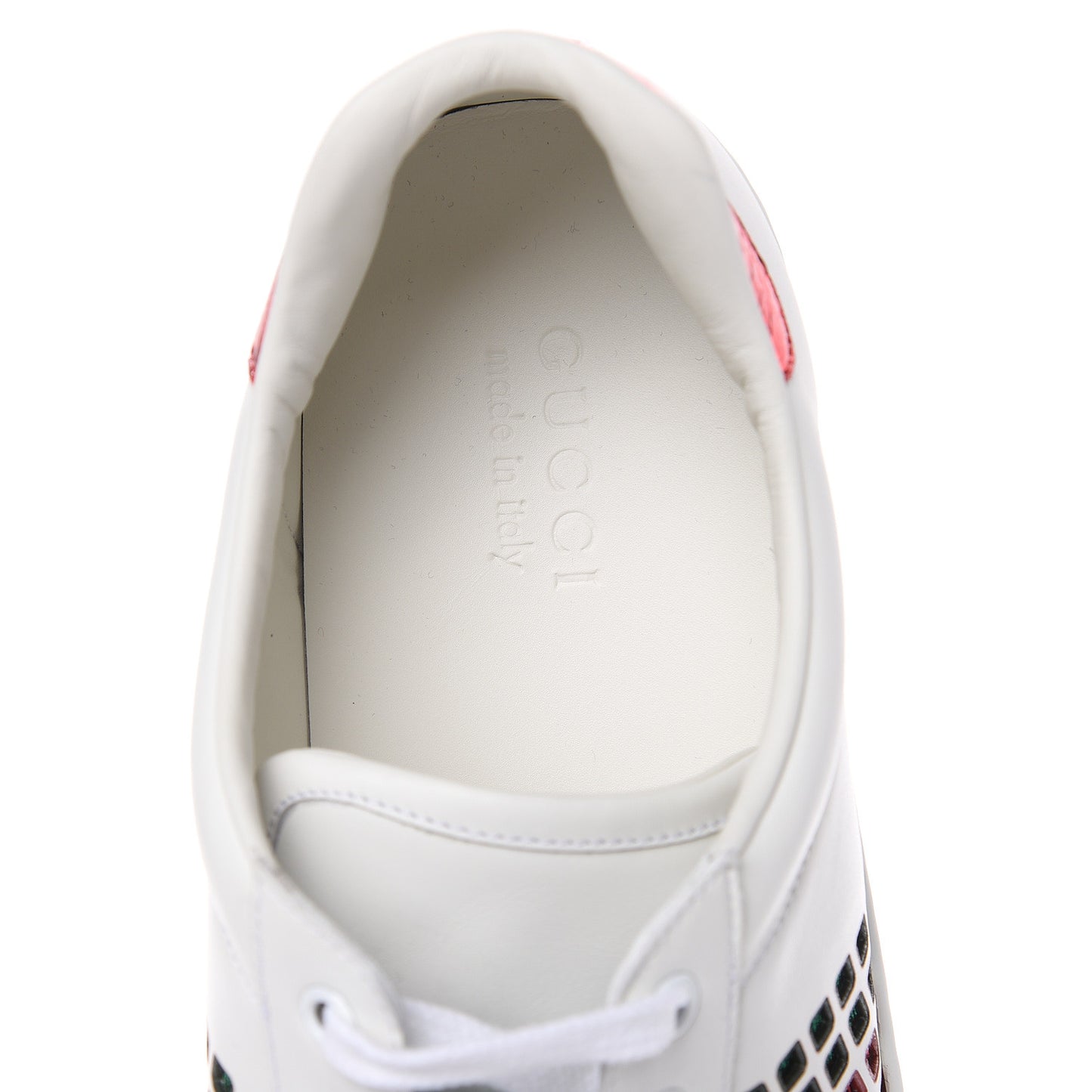 Calfskin Mens Ace Sneakers 10.5 White Green