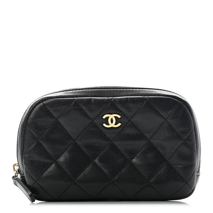 Chanel Caviar Quilted Small Curvy Pouch Cosmetic Case Black 1 of 7
