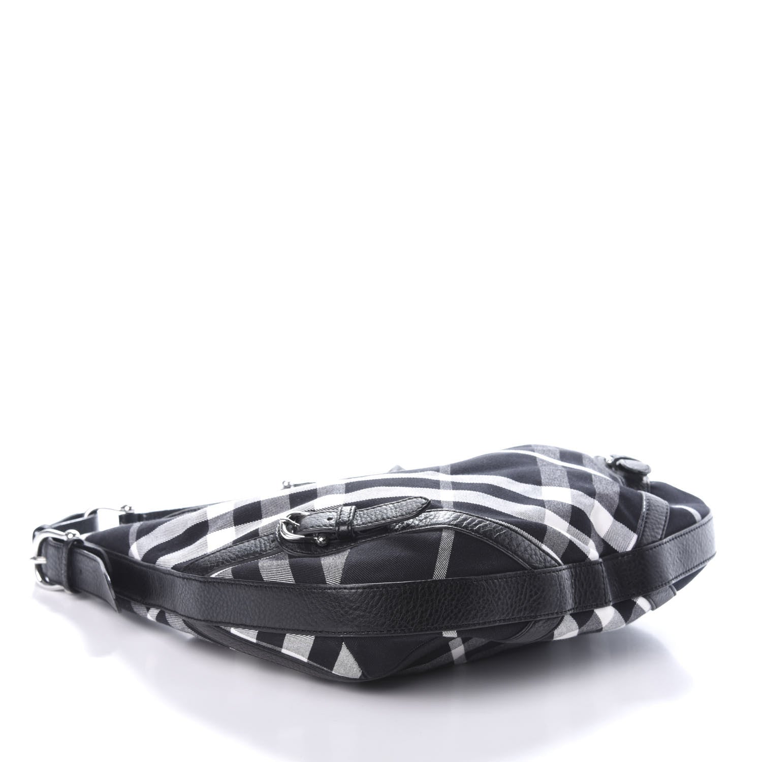 Burberry Black Check Larkin Hobo Black 4 of 9