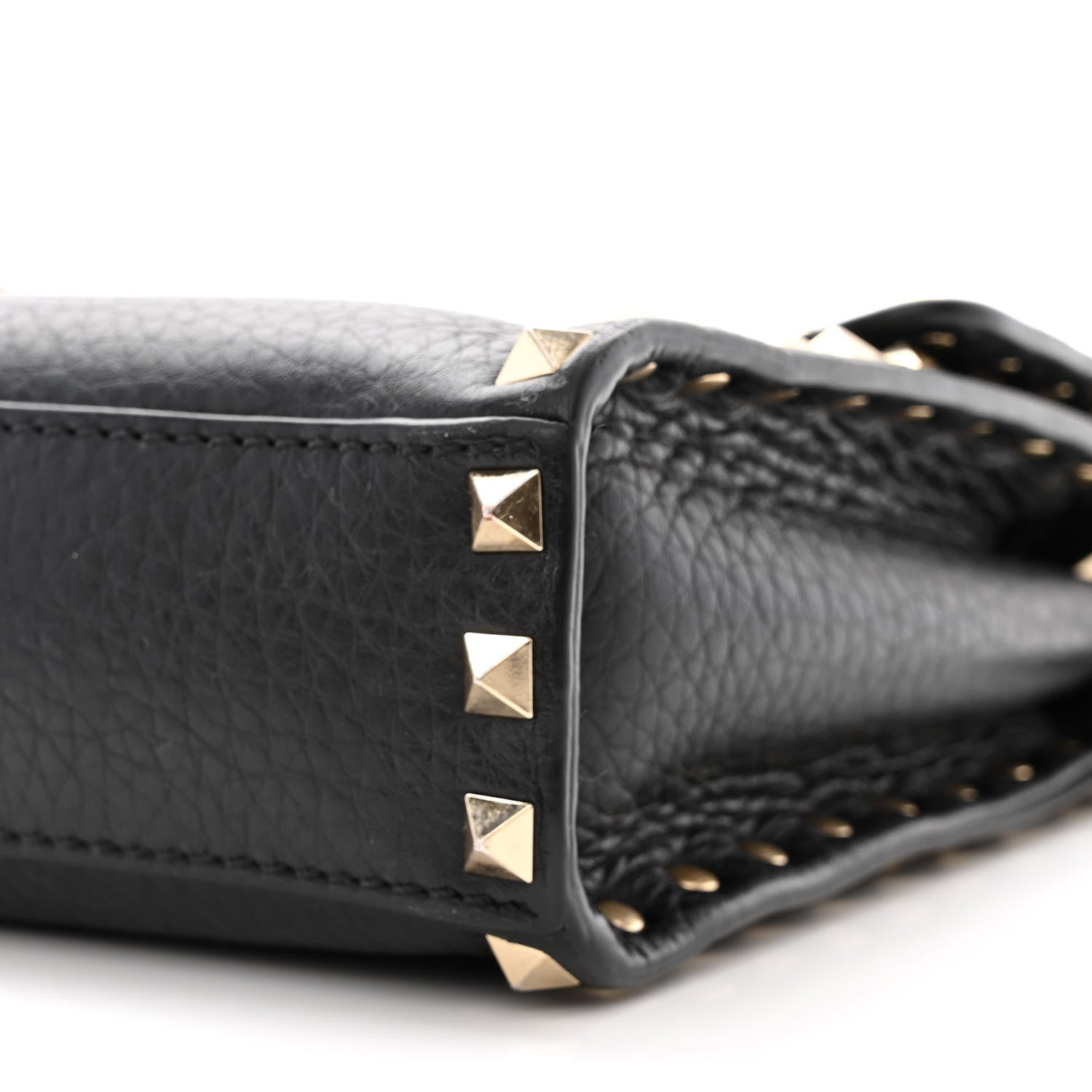 Valentino Garavani Pebbled Calfskin Medium Rockstud Flip Lock Crossbody Bag Black 9 of 13