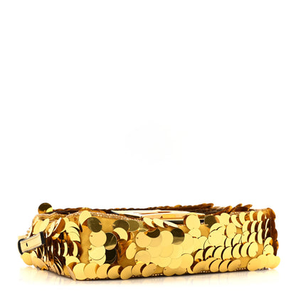 Fendi Satin Sequin Mini Baguette 1997 Gold 4 of 10