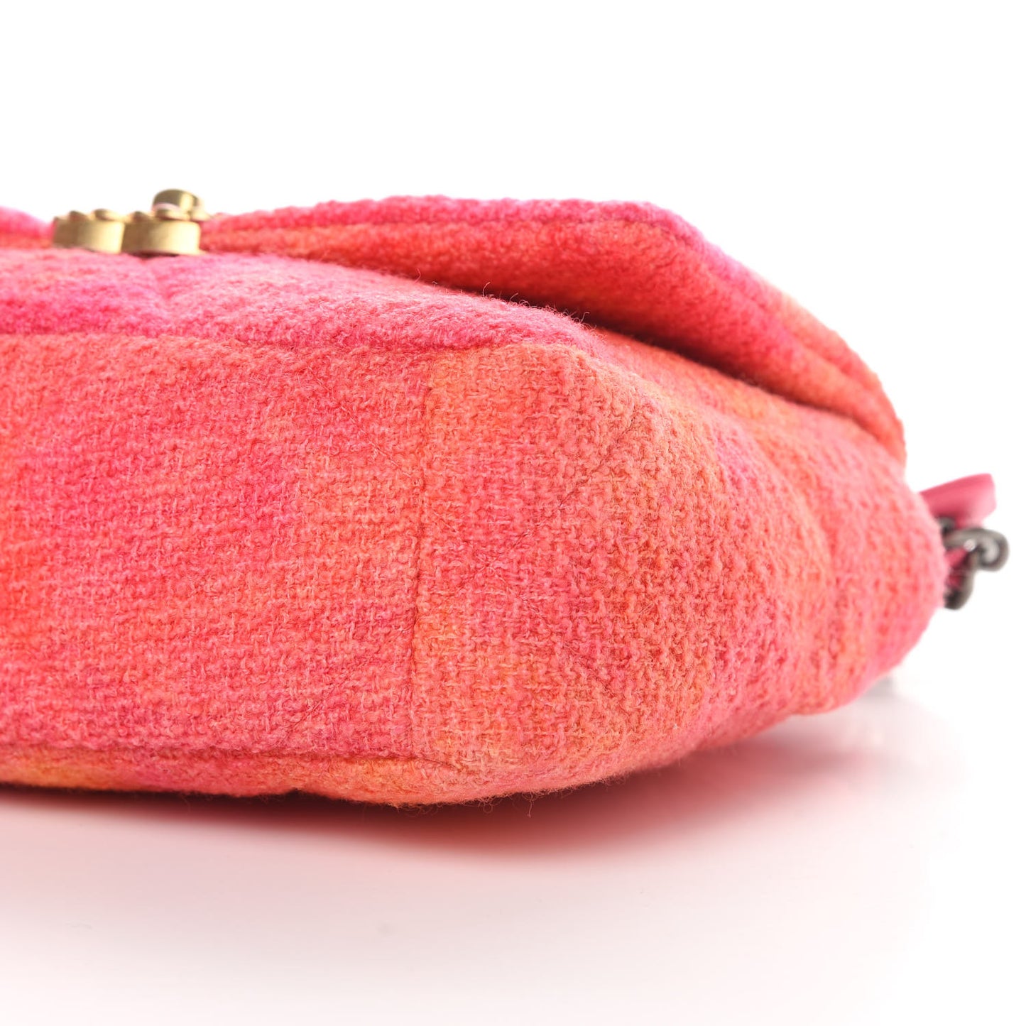 Tweed Quilted Medium Chanel 19 Flap Coral Pink