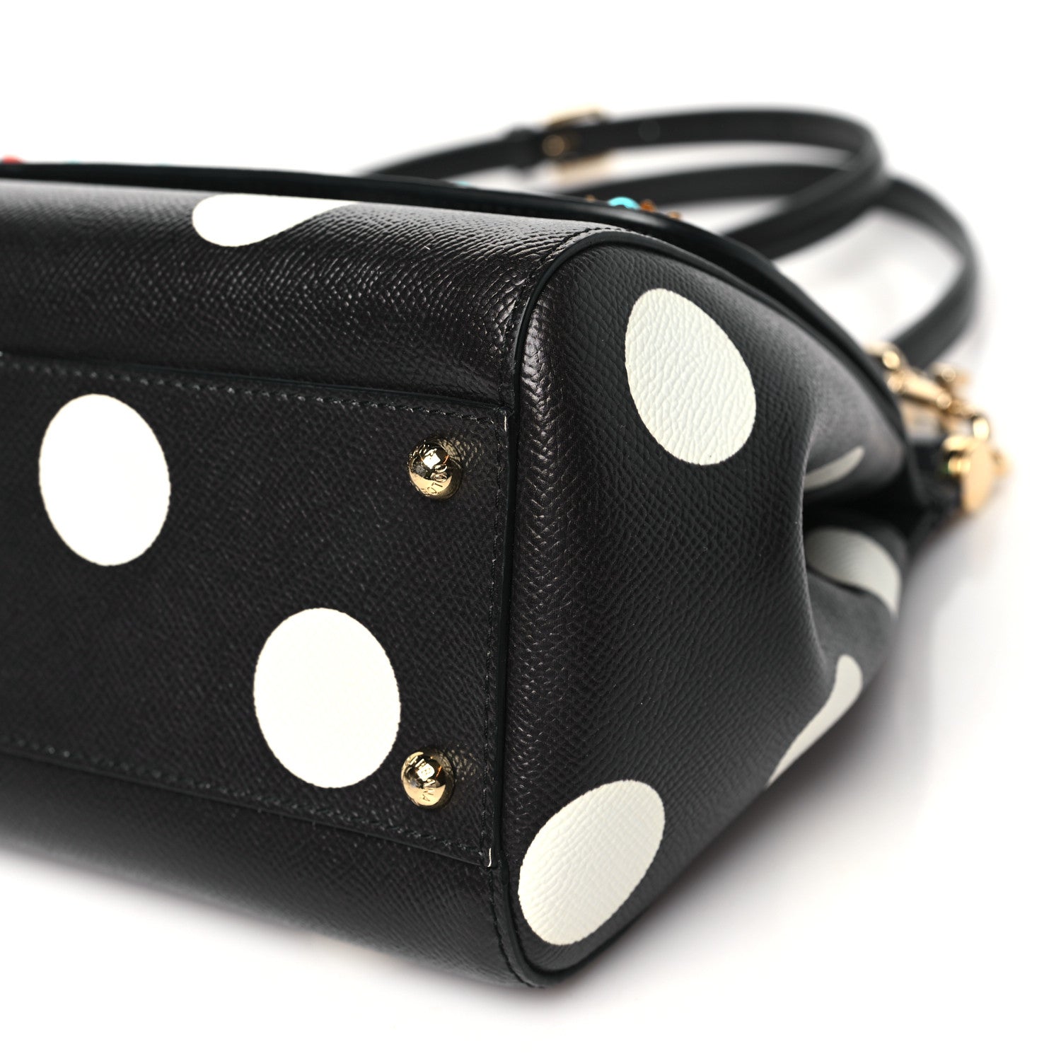 Dolce & Gabbana Dauphine Embellished Dot Medium Miss Sicily Satchel Black 10 of 10