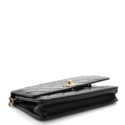 Chanel Lambskin Quilted Trendy CC Wallet On Chain WOC Black 4 of 16