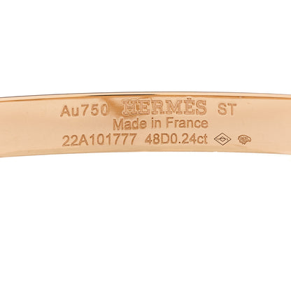 Hermes 18K Rose Gold Diamond PM Collier De Chien Bracelet ST 3 of 4
