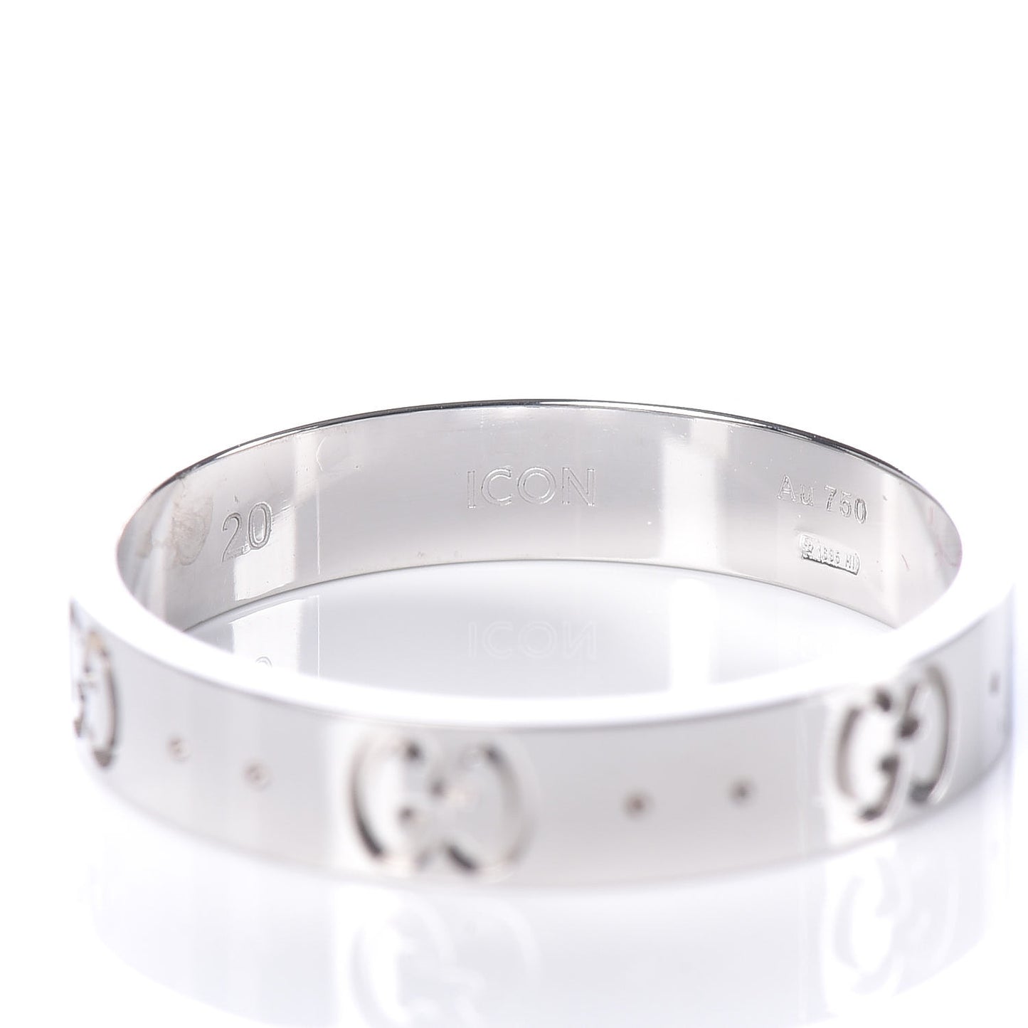 18K White Gold 4mm Icon Thin Band Ring 60 9
