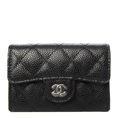 Chanel Caviar Quilted Flap Card Holder Wallet Black 1 of 9