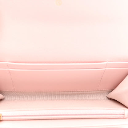 Chanel Caviar Quilted Crystal CC Large Gusset Flap Wallet Pink 4 of 8