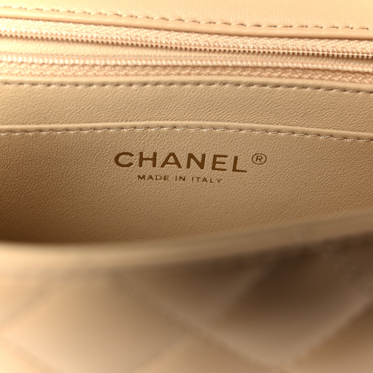 Chanel Lambskin Quilted Mini Rectangular Flap Beige 7 of 12