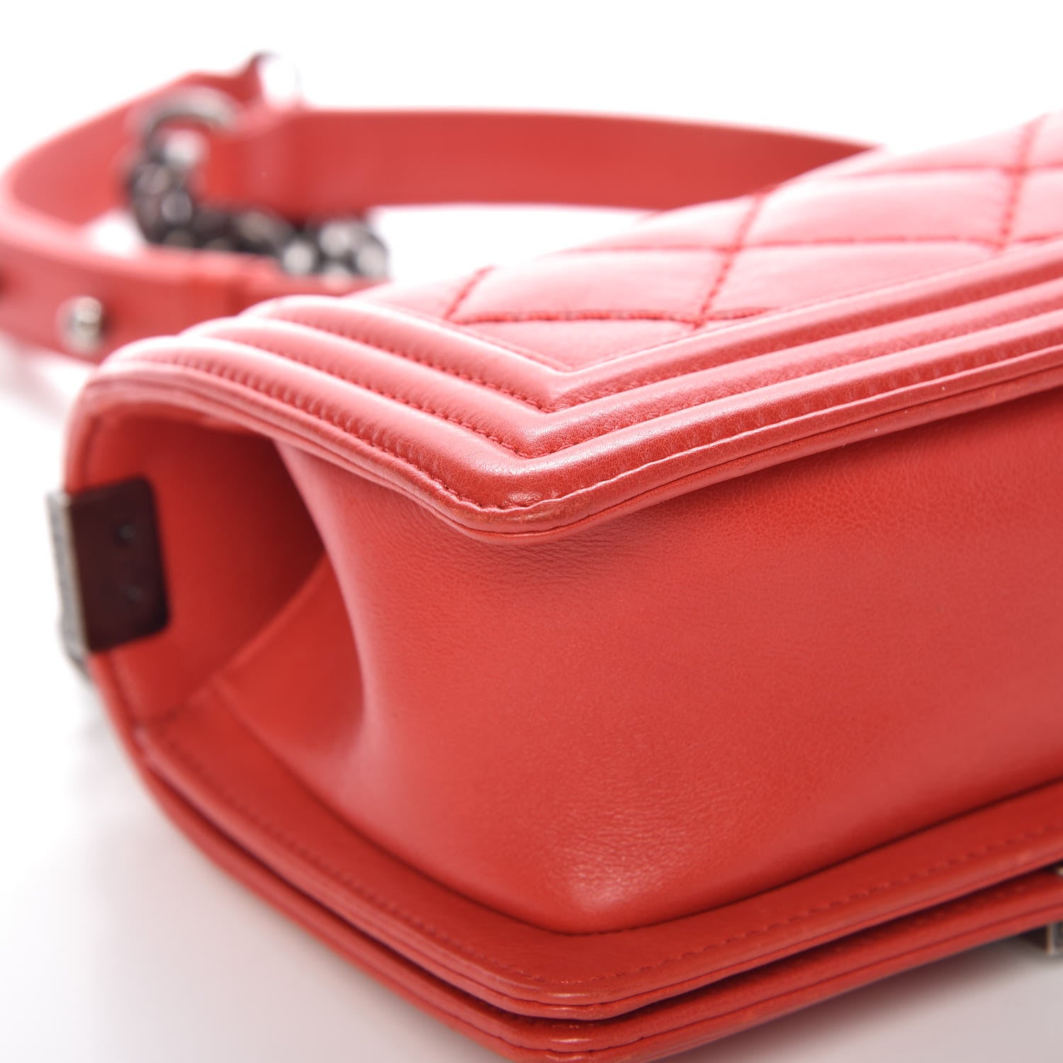 Chanel Calfskin Double Stitch Small Boy Flap Red 10 of 12
