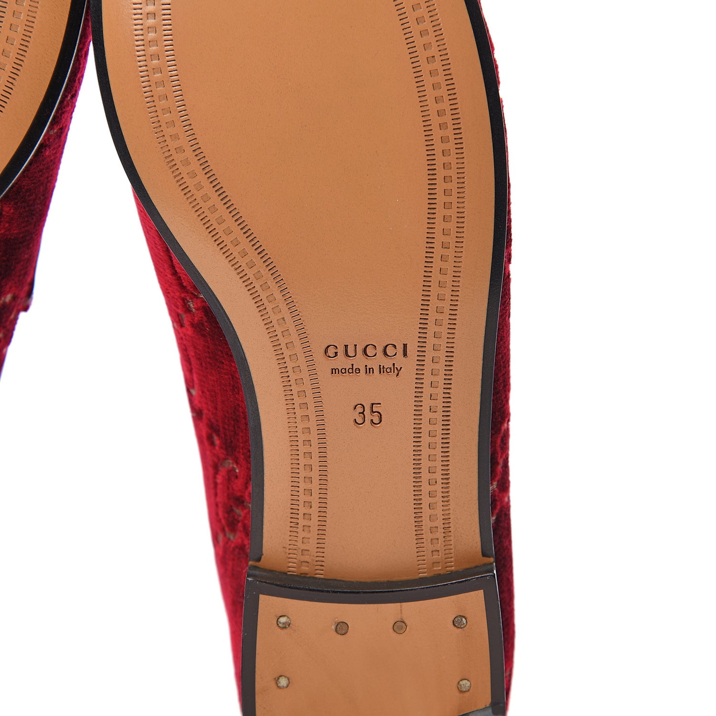 Velvet Malaga Kid GG Monogram Horsebit Womens Jordaan Loafers 35 Red Cipria Romantic Cerise