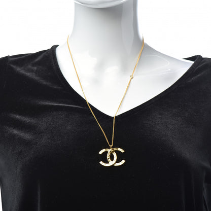 Chanel Metal CC Paris Button Necklace Gold 2 of 6