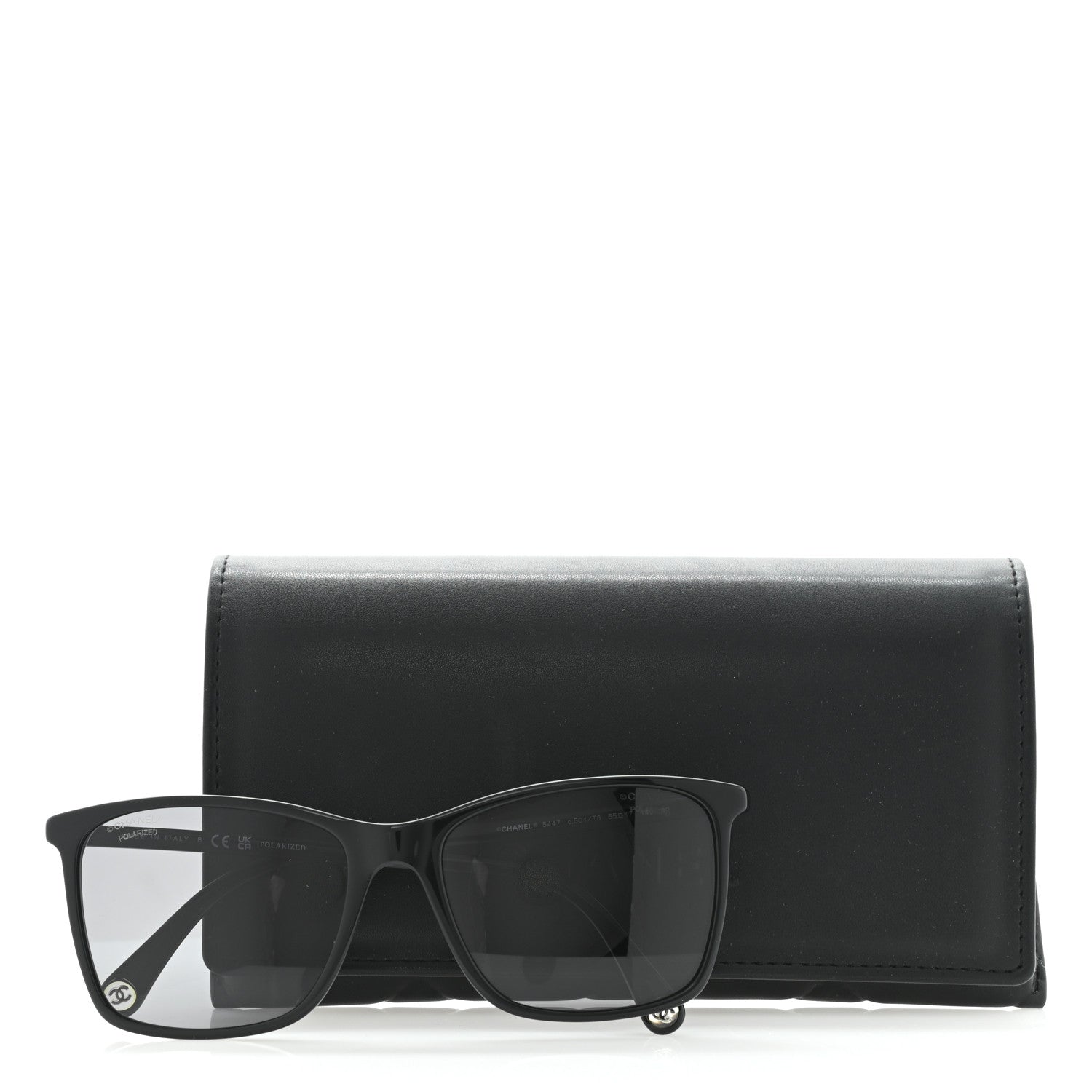 Chanel Acetate Polarized Square Sunglasses 5447 Black 8 of 8
