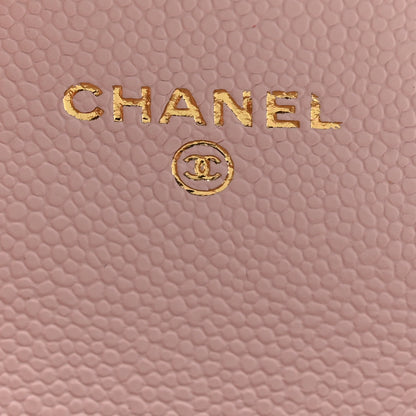 Chanel Caviar Quilted Flap Card Holder Wallet Light Pink 6 of 9