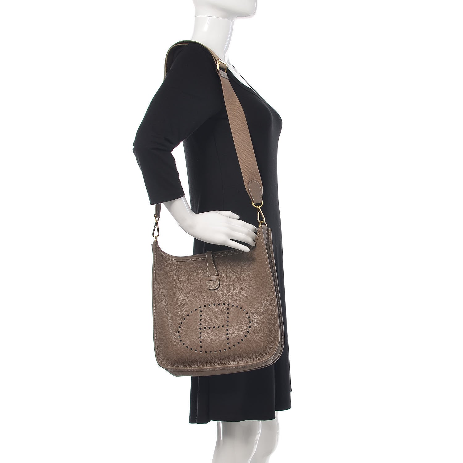 Hermes Taurillon Clemence Evelyne III PM Etoupe 2 of 11
