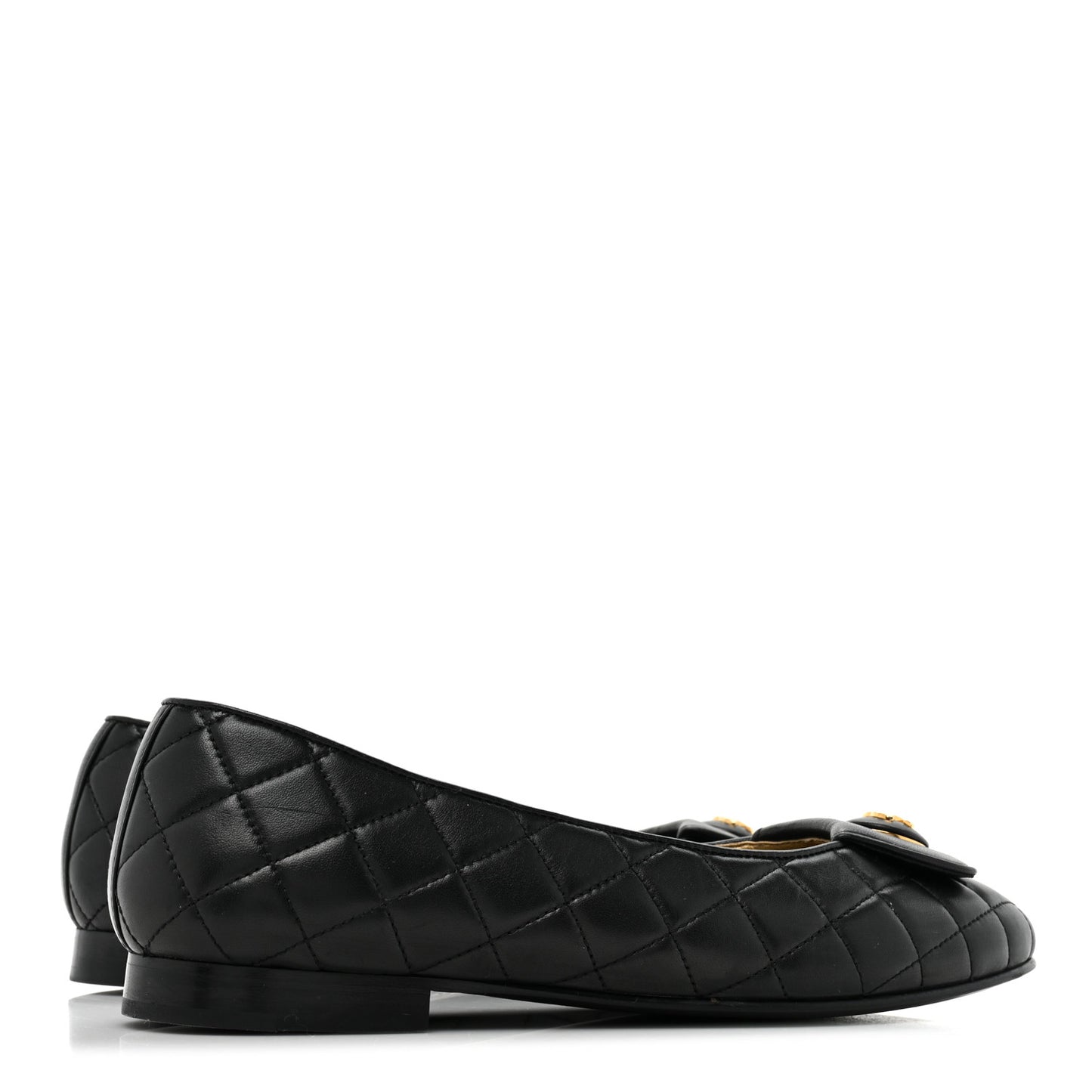 Lambskin Quilted CC Ballerina Flats 36.5 Black 39 Black