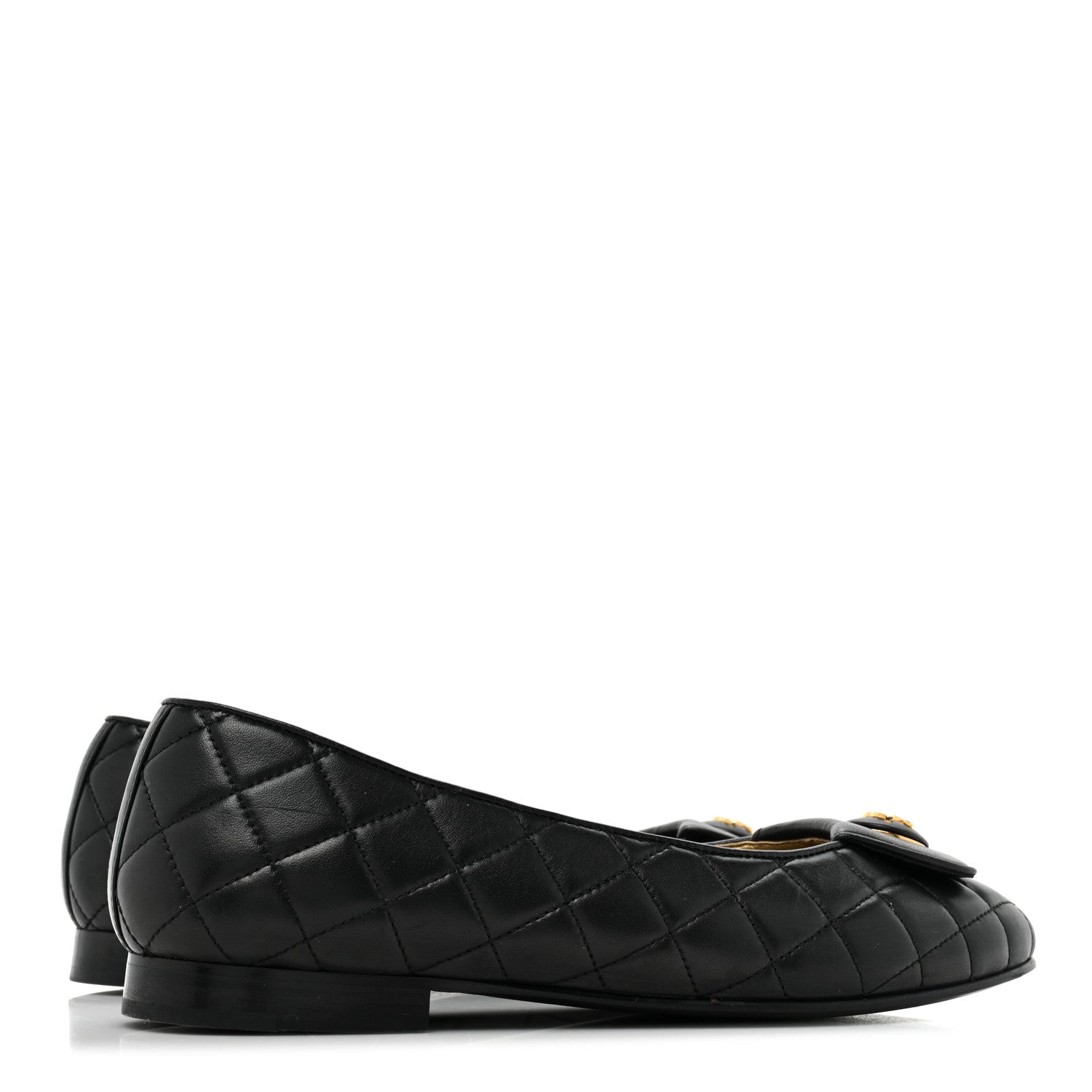 Chanel Lambskin Quilted CC Ballerina Flats 36.5 Black 39 Black 4 of 11