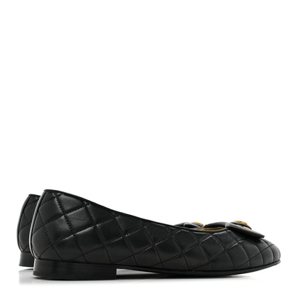 Chanel Lambskin Quilted CC Ballerina Flats 36.5 Black 39 Black 4 of 11