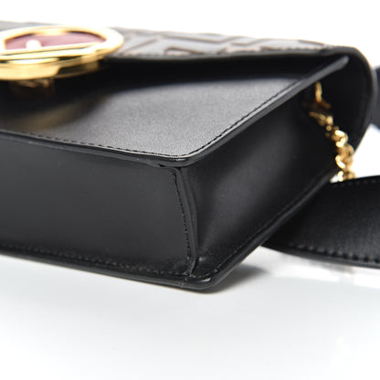 Fendi Vitello Liberty F is Fendi Bi-Color FF 1974 Embossed Envelope Belt Bag Maya Black 12 of 12