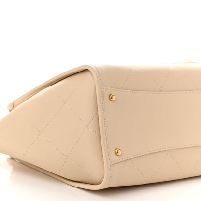 Chanel Caviar Stitched Pocket CC Large Tote Light Beige 10 of 11