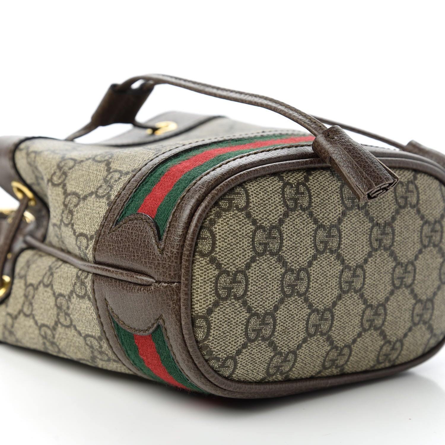 Gucci GG Supreme Monogram Web Mini Ophidia Bucket Bag Brown 6 of 10