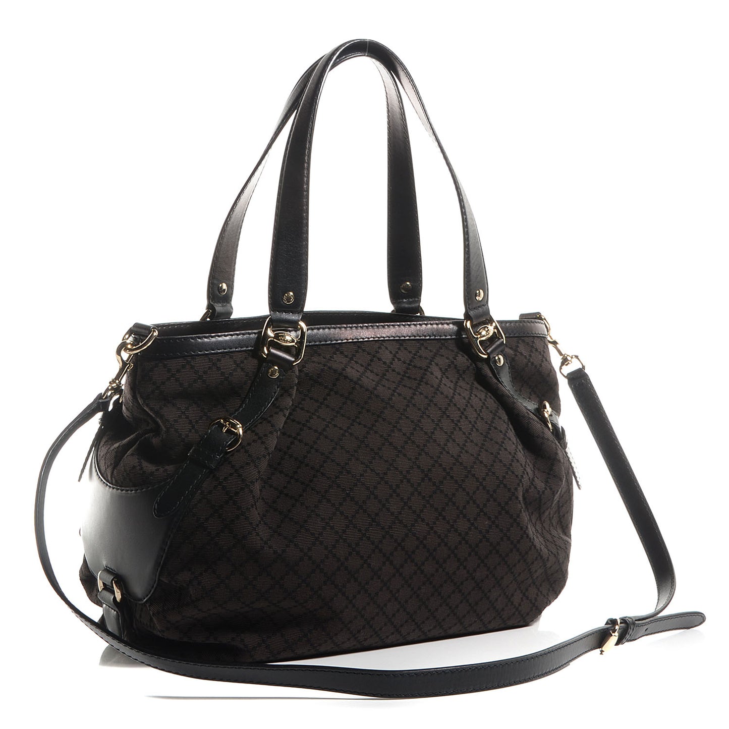 Diamante Medium Bridle Tote Dark Brown