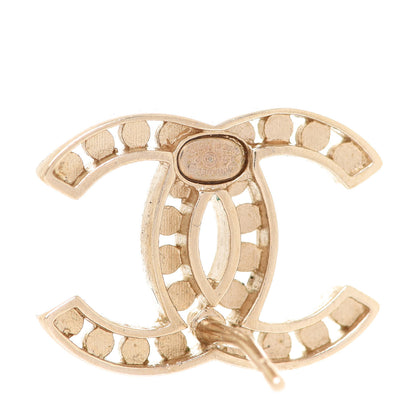 Chanel Crystal Mini Timeless CC Earrings Gold 4 of 5