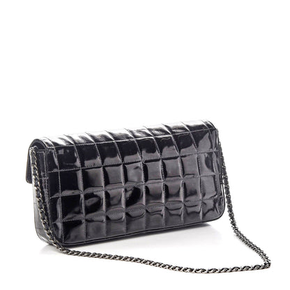 Chanel Patent Quilted East West Chocolate Bar Flap Black 2 of 8