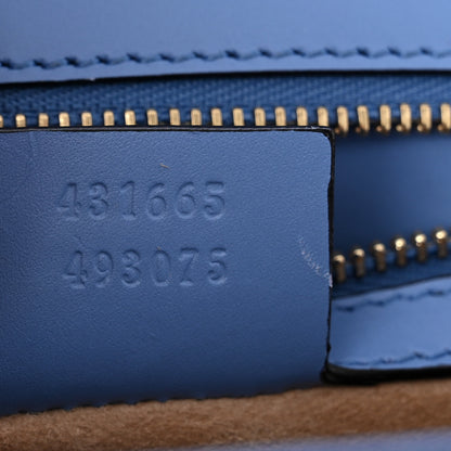Gucci Calfskin Embroidered Medium Sylvie Top Handle Bag Clear Sky Blue 7 of 11