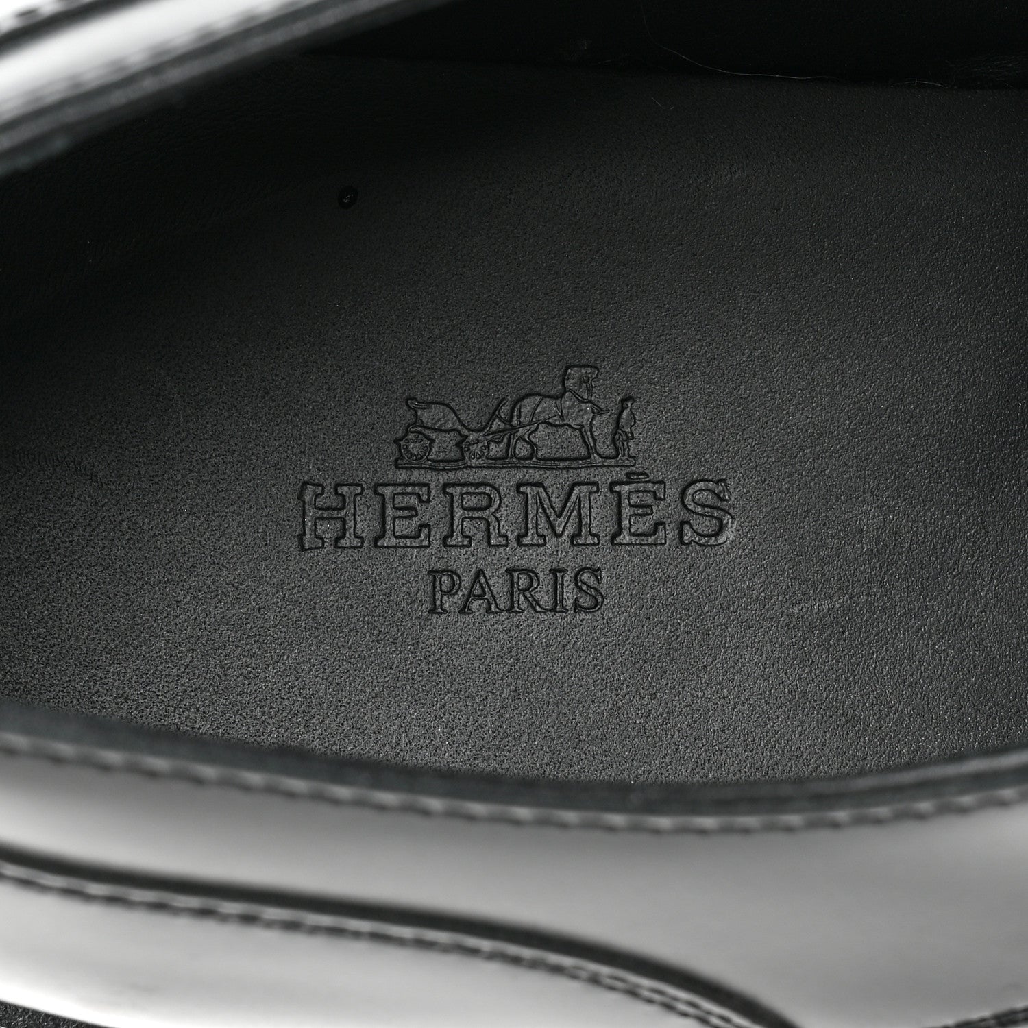 Hermes Glossed Calfskin First Oxford 39.5 Black 7 of 13