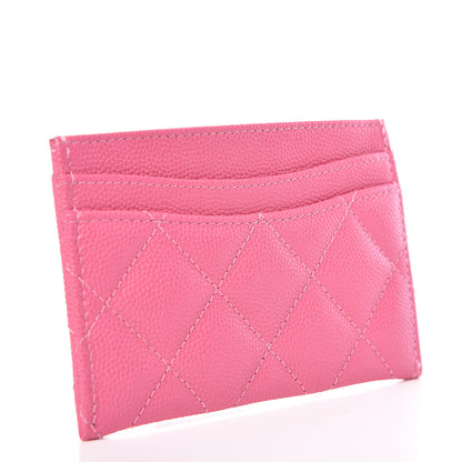 Chanel Caviar Quilted Card Holder Pink 3 of 9