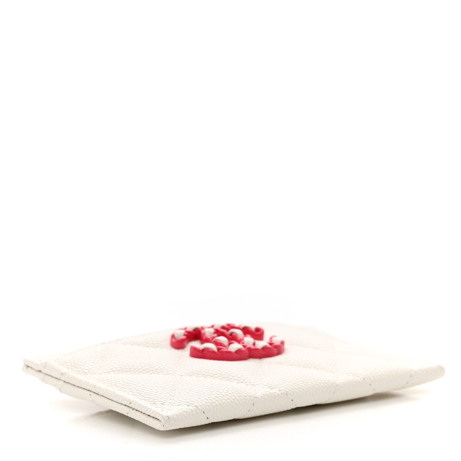 Chanel Caviar Quilted Chanel 19 Card Holder White Pink 4 of 9