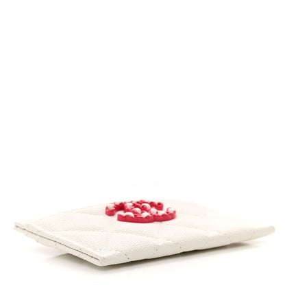 Chanel Caviar Quilted Chanel 19 Card Holder White Pink 4 of 9