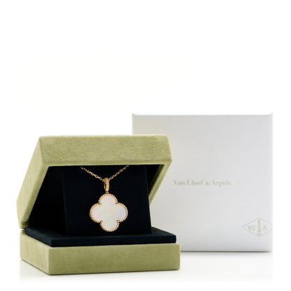 Van Cleef & Arpels 18K Yellow Gold Mother of Pearl Magic Alhambra Long Necklace 6 of 6