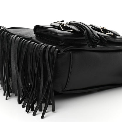 Saint Laurent Calfskin Fringe Festival Backpack Black 8 of 9