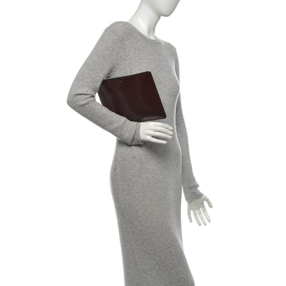 Celine Spazzolato Calfskin Clutch Wine 2 of 6