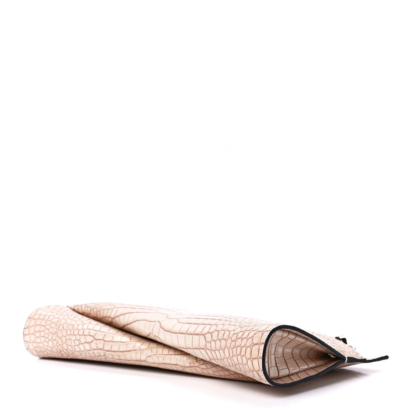 Loubitwist Crocodile Embossed Clutch Leche