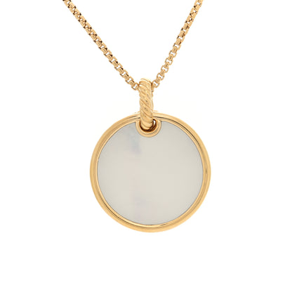 David Yurman 18K Yellow Gold Diamond Black Onyx Mother of Pearl Medium Reversible Elements Necklace 5 of 5