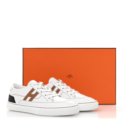 Hermes Calfskin Mens Deep Sneakers 39.5 White Naturel 12 of 12