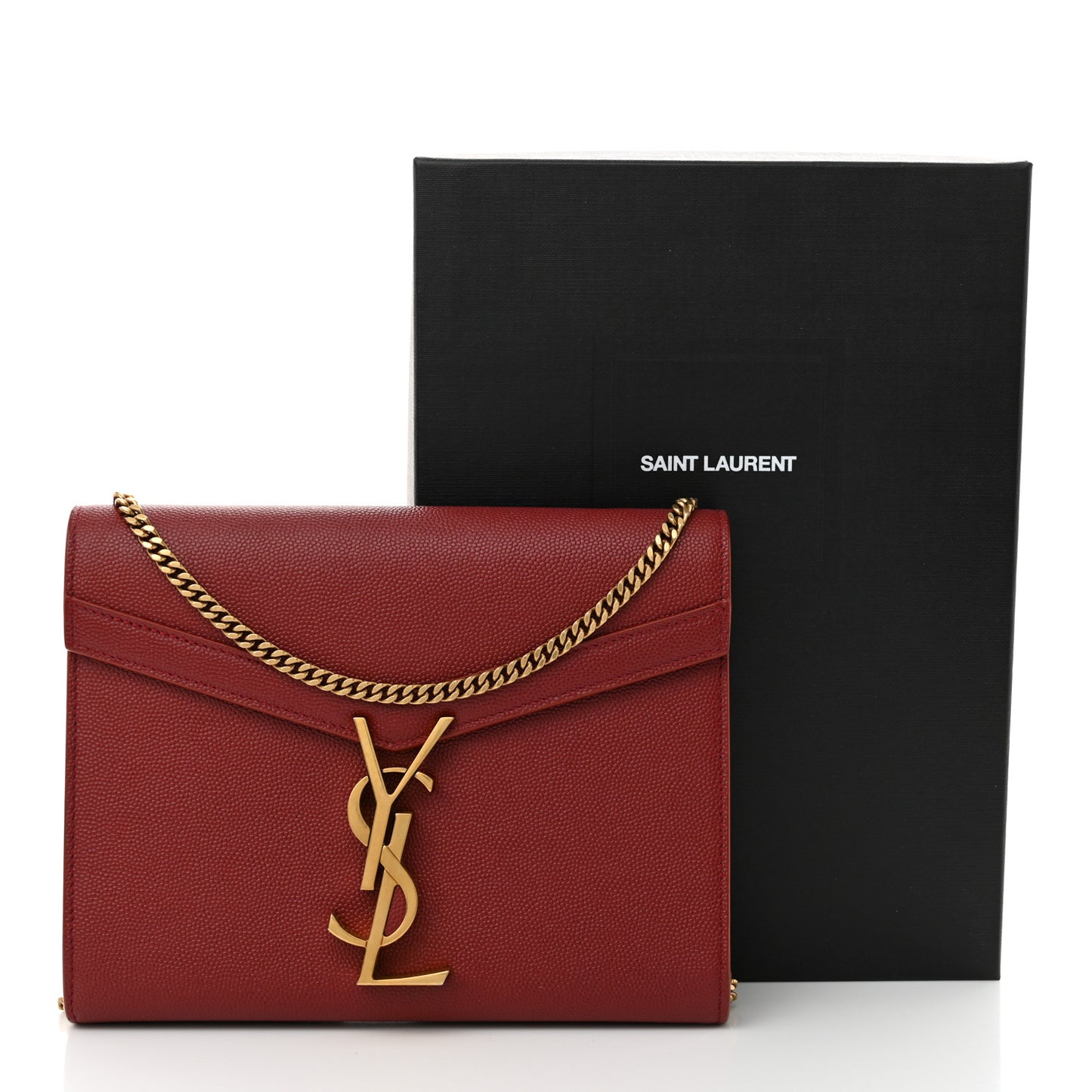 Grain De Poudre Monogram Cassandra Chain Wallet Opyum Red