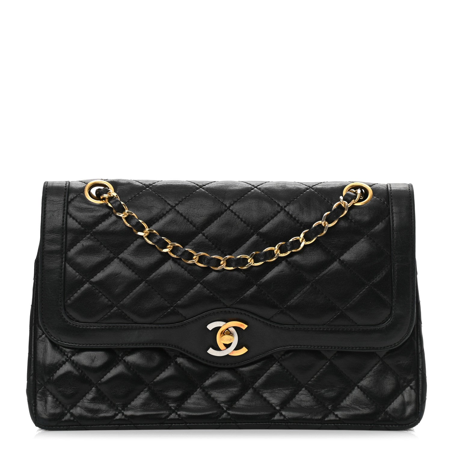 Chanel Lambskin Quilted Medium Double Flap Bag Black 1 of 12